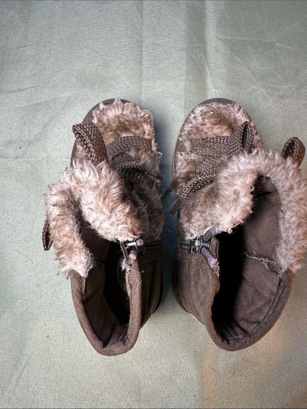 Dr. Scholl's Brown Faux-Fur Lace-Up Kids Ankle Boots